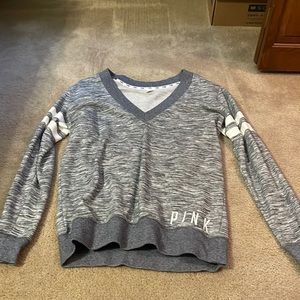 Womens gray vneck sweatshirt